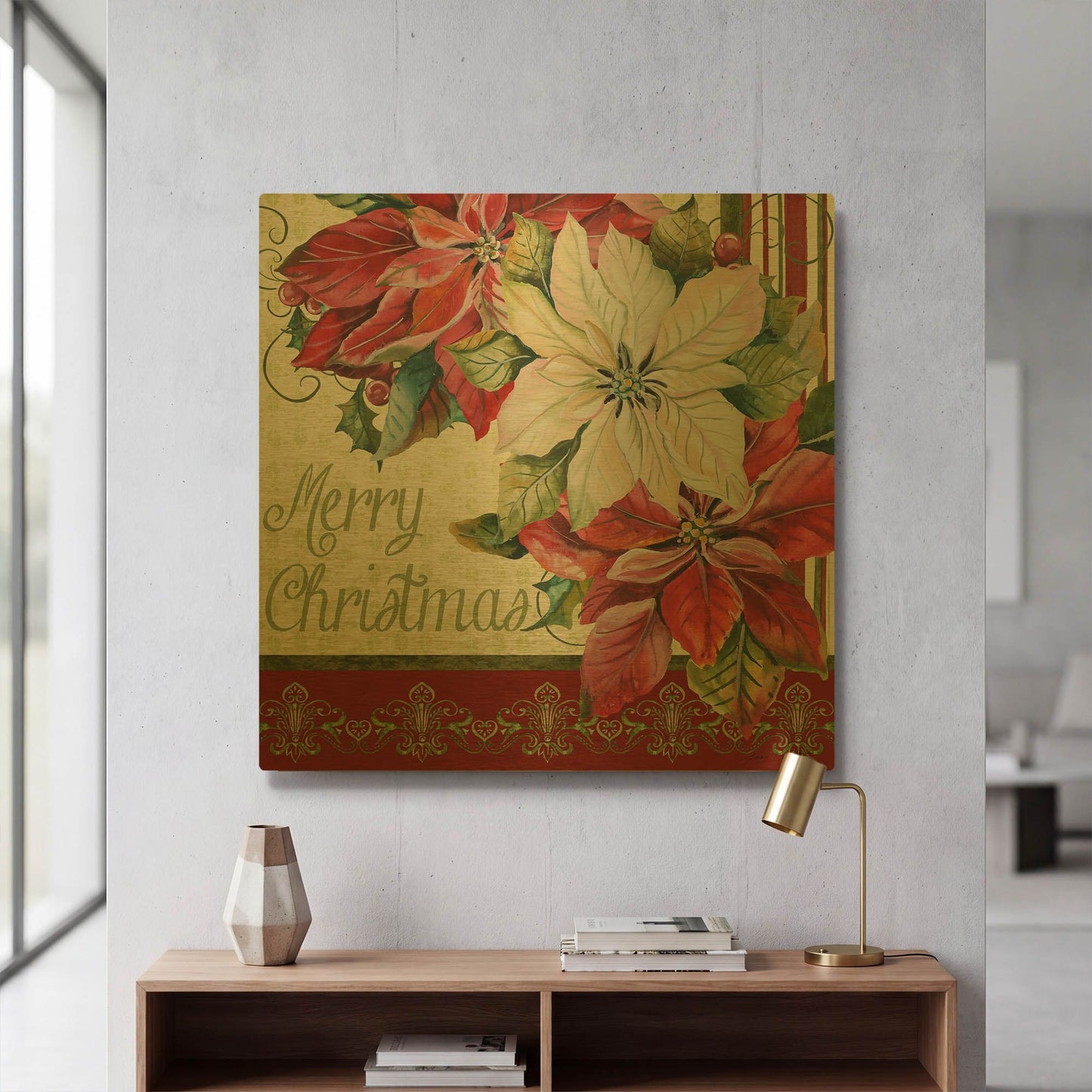 'Christmas Time' By Jean Plout Gold Metal Wall Art
