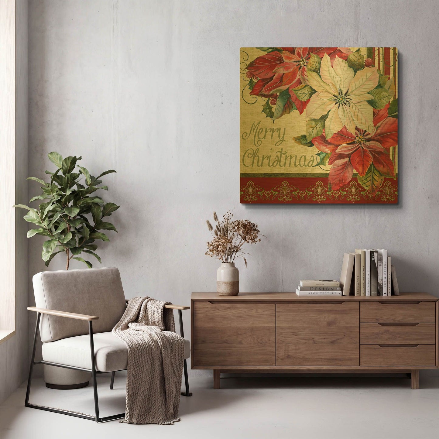 'Christmas Time' By Jean Plout Gold Metal Wall Art