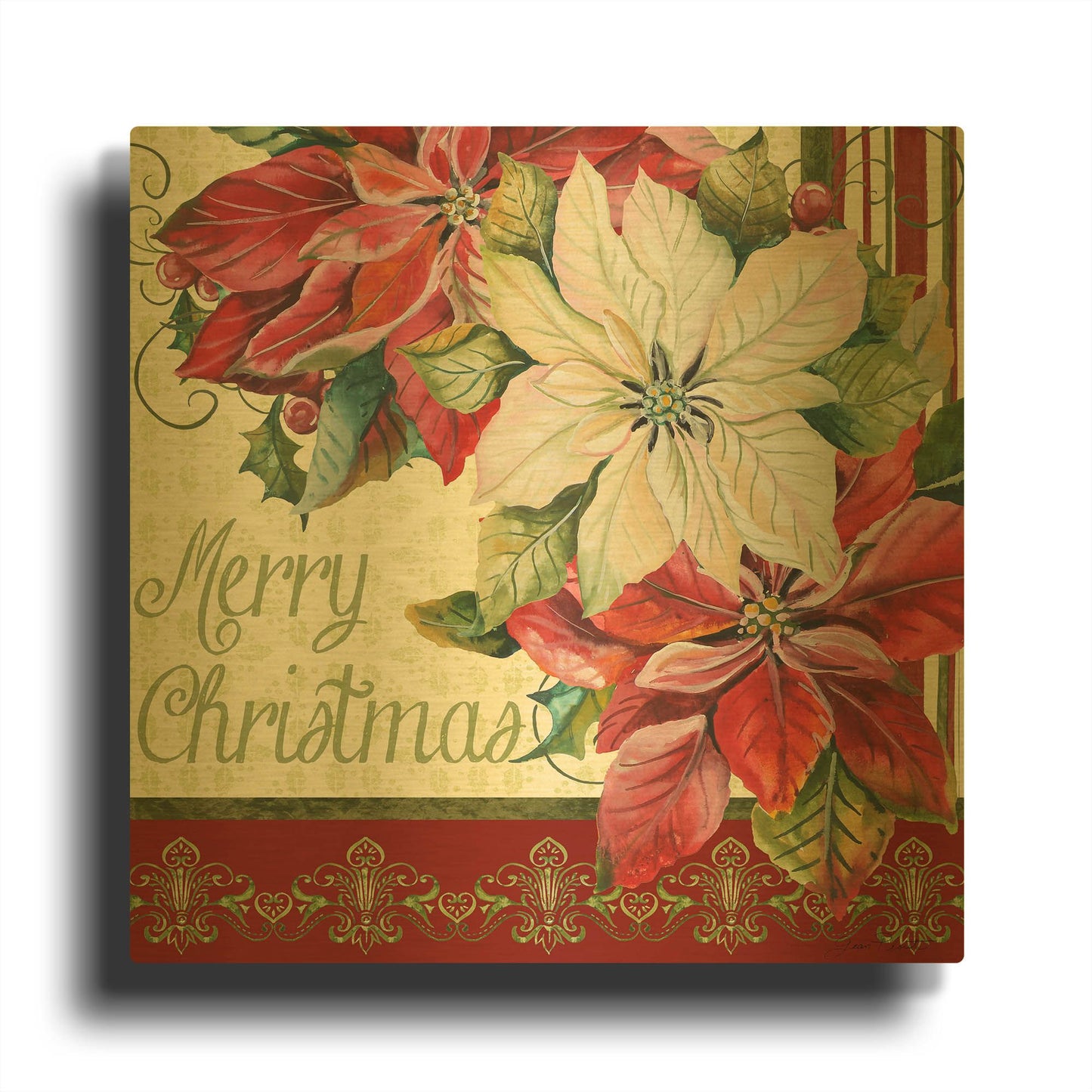 'Christmas Time' By Jean Plout Gold Metal Wall Art