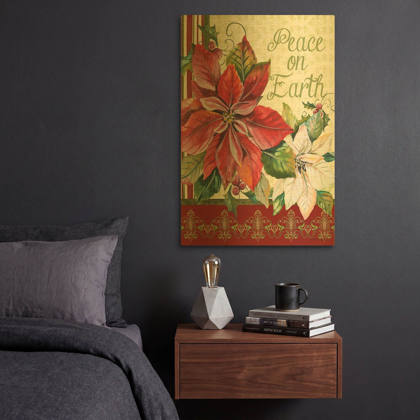 'Peace On Earth 1' By Jean Plout Gold Metal Wall Art