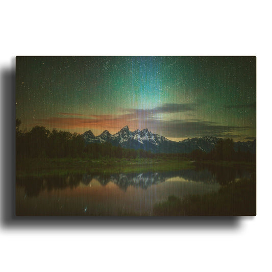 'Schwabacher Nights copy' By Darren White Gold Metal Wall Art