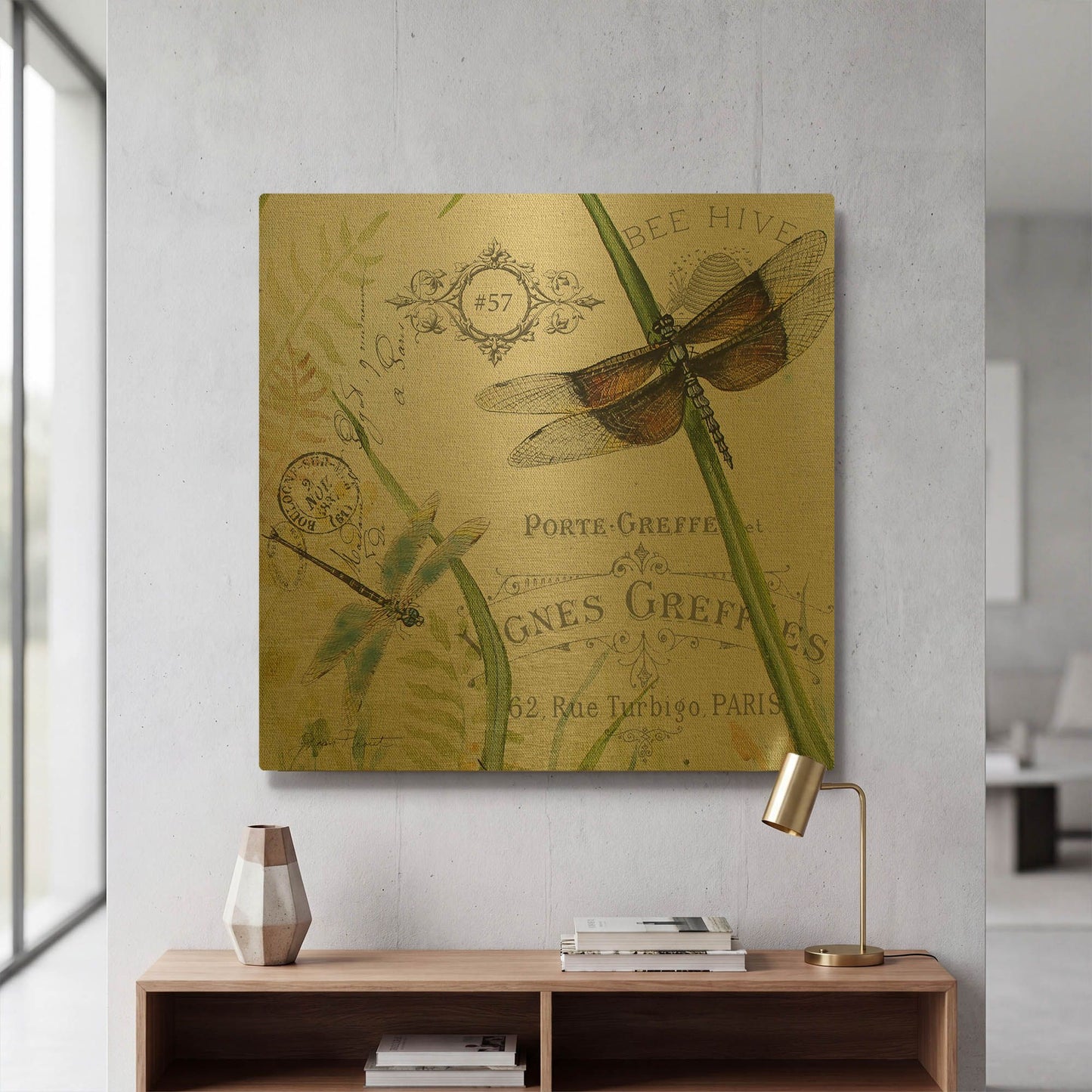 'Botanical Beauties 1' By Jean Plout Gold Metal Wall Art