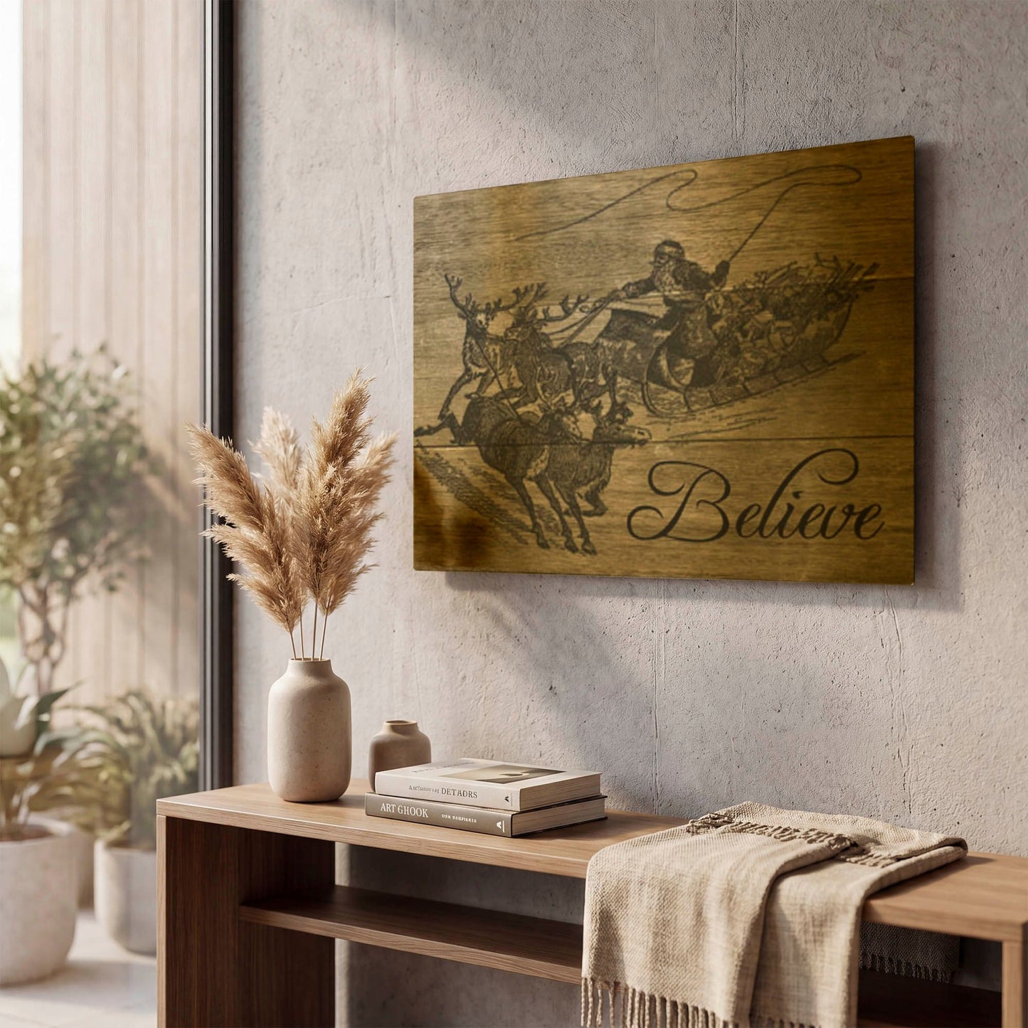 'Believe' By Jean Plout Gold Metal Wall Art