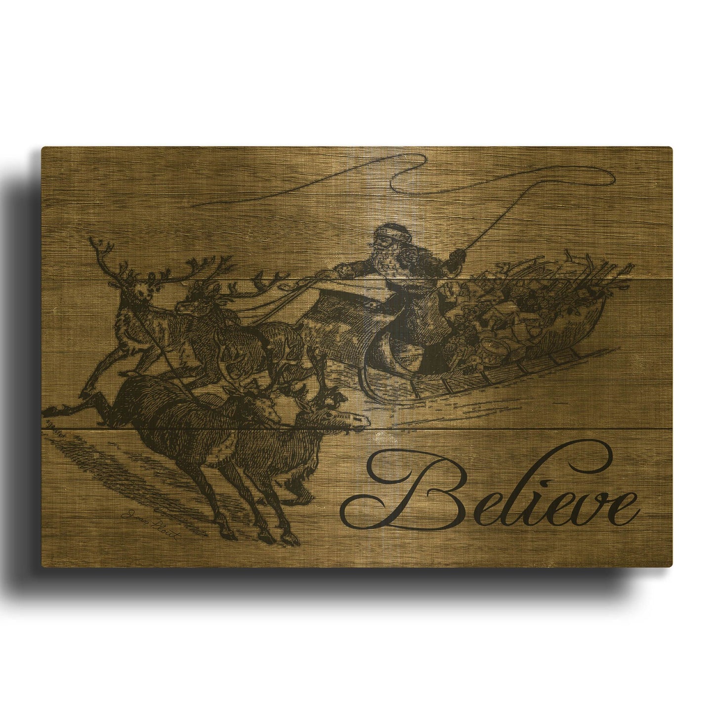 'Believe' By Jean Plout Gold Metal Wall Art