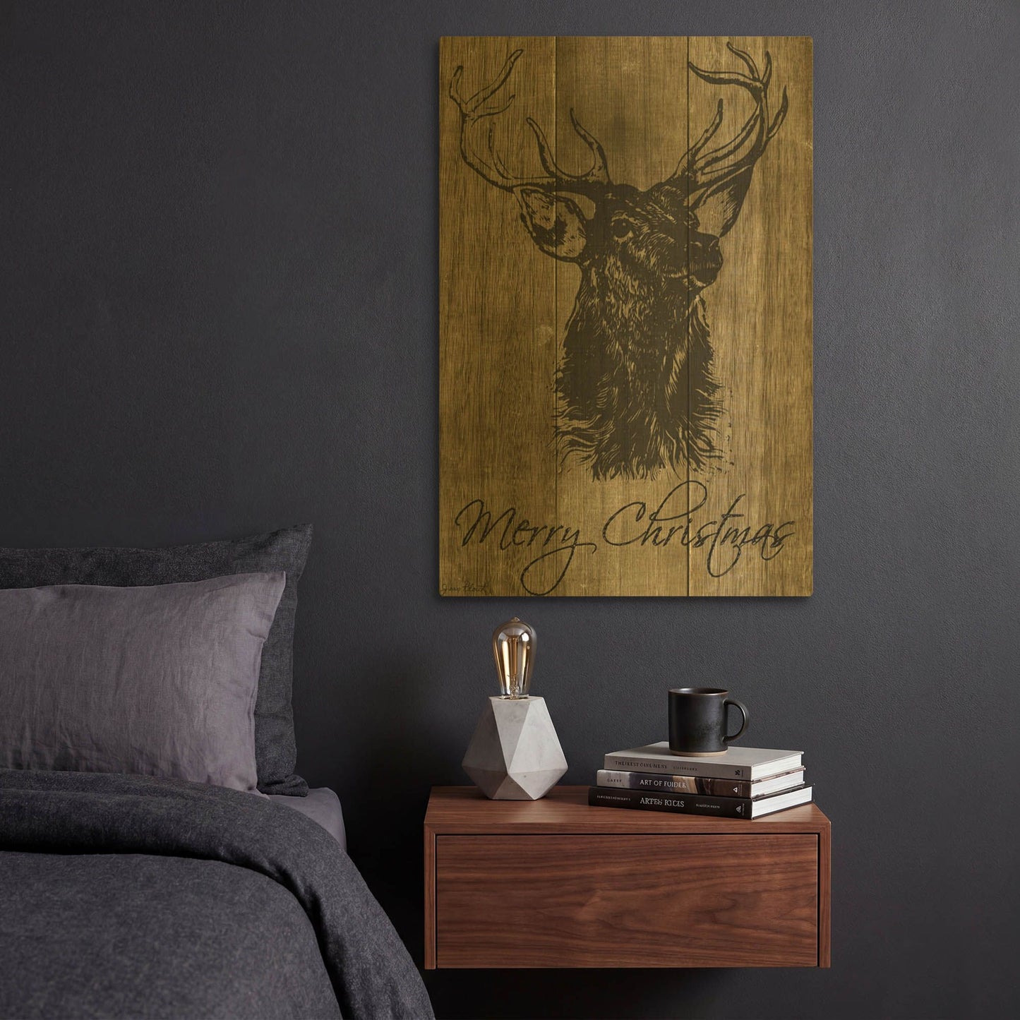 'Merry Christmas Love 5' By Jean Plout Gold Metal Wall Art