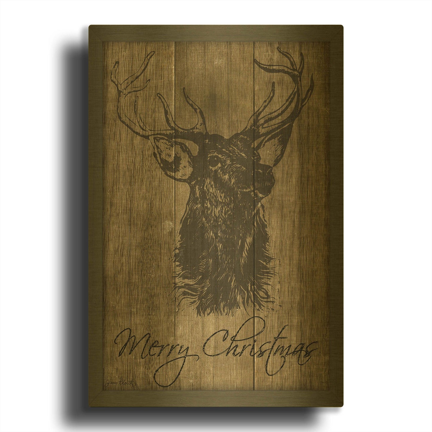 'Merry Christmas Love 4' By Jean Plout Gold Metal Wall Art