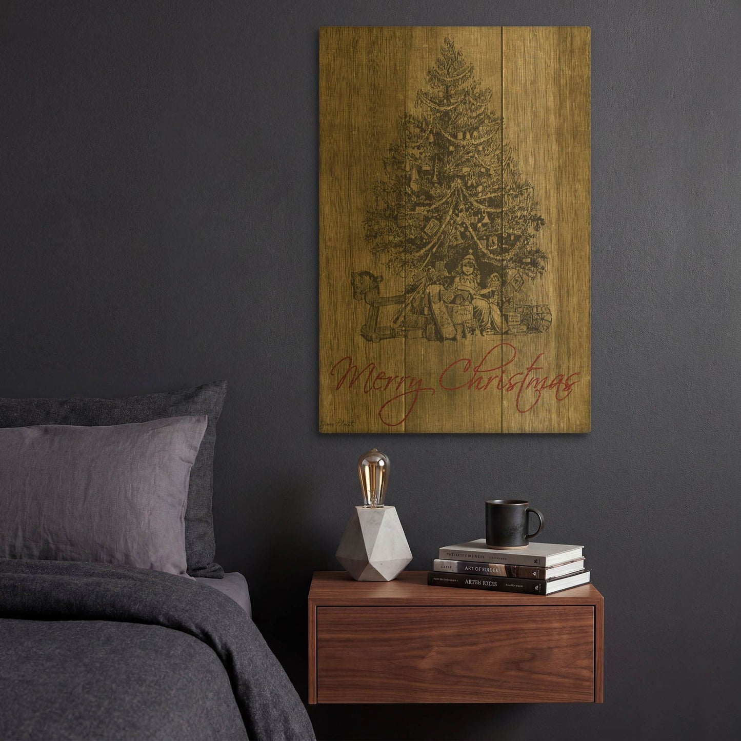 'Christmas Tree' By Jean Plout Gold Metal Wall Art
