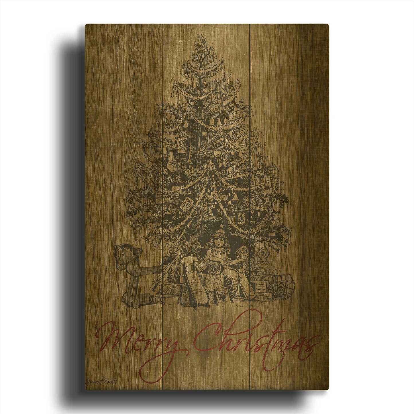 'Christmas Tree' By Jean Plout Gold Metal Wall Art