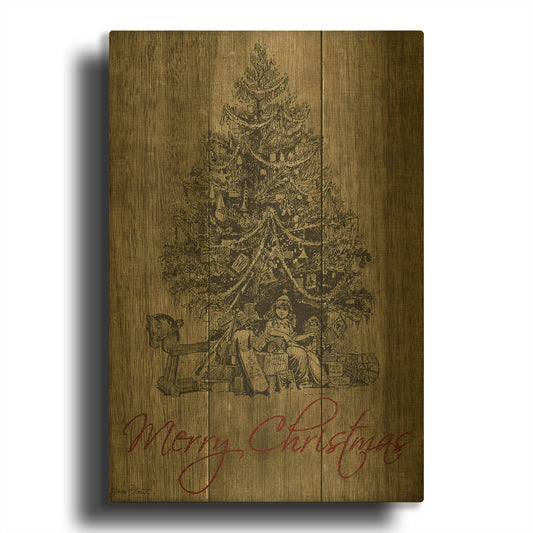 'Christmas Tree' By Jean Plout Gold Metal Wall Art