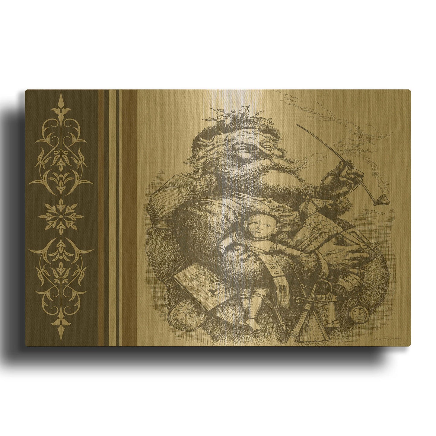 'Winter Lodge' By Jean Plout Gold Metal Wall Art