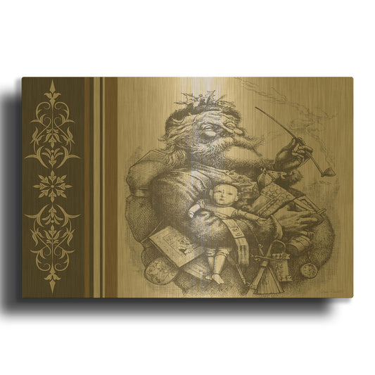 'Winter Lodge' By Jean Plout Gold Metal Wall Art
