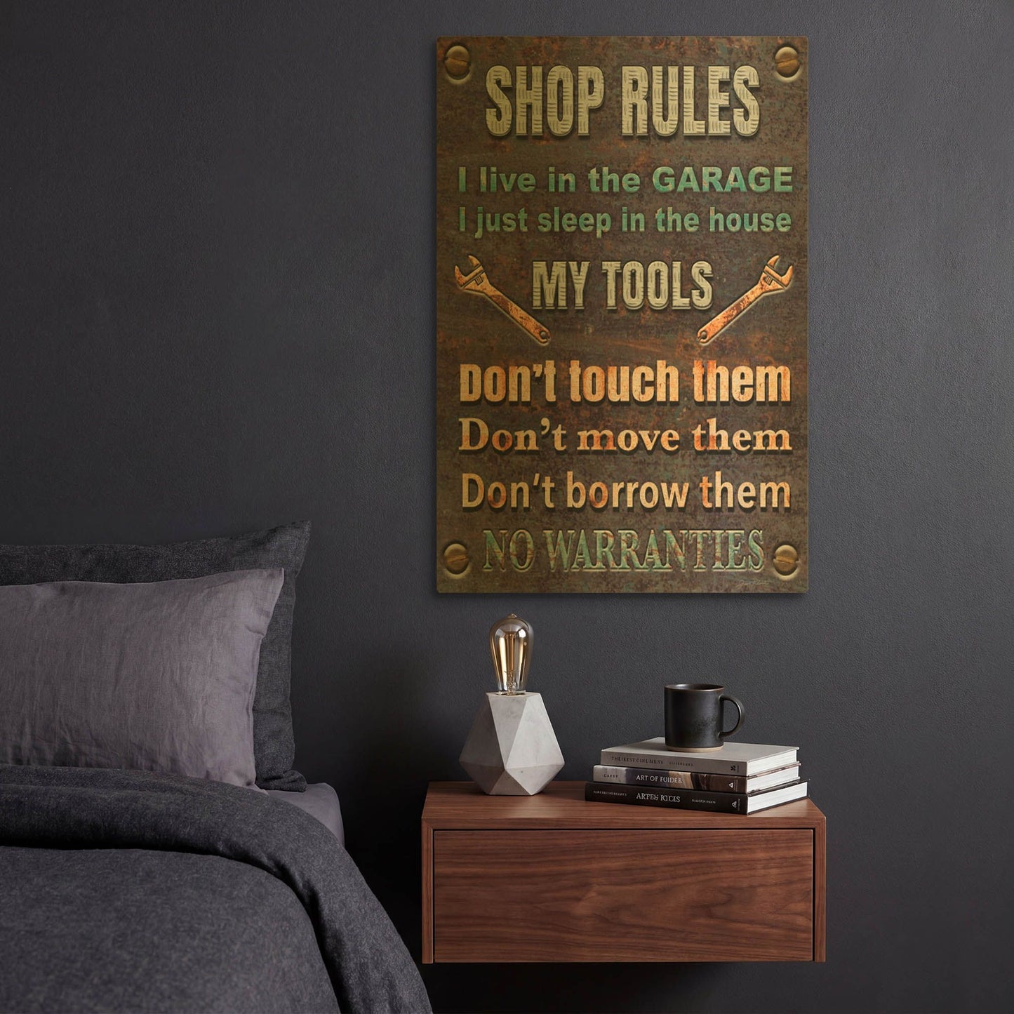 'Garage Special' By Jean Plout Gold Metal Wall Art
