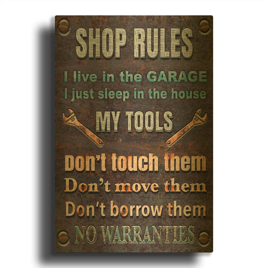 'Garage Special' By Jean Plout Gold Metal Wall Art