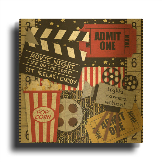 'Home Movie 2' By Jean Plout Gold Metal Wall Art