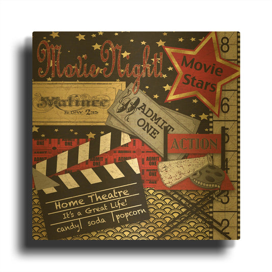 'Home Movie 1' By Jean Plout Gold Metal Wall Art