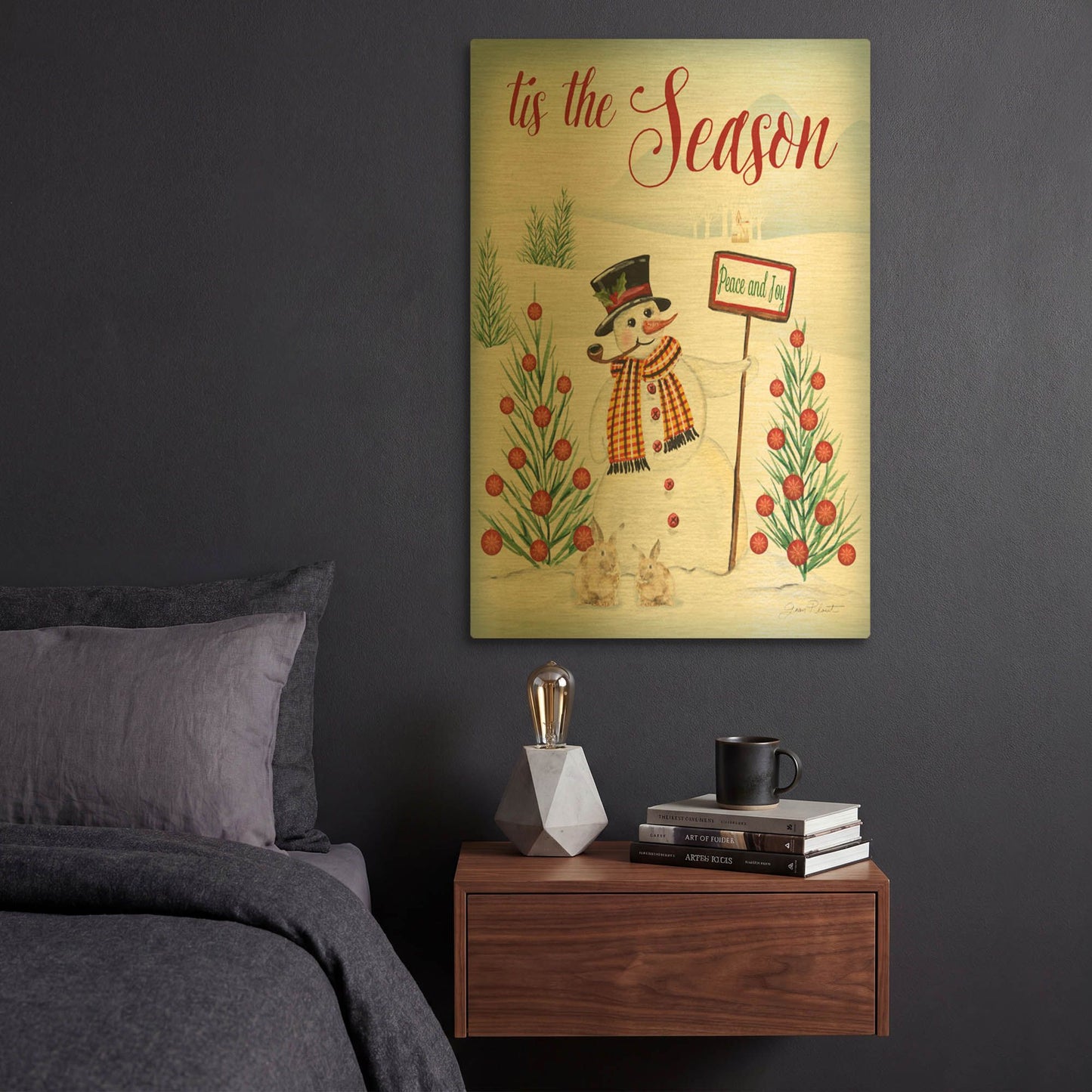 'Tis The Season' By Jean Plout Gold Metal Wall Art