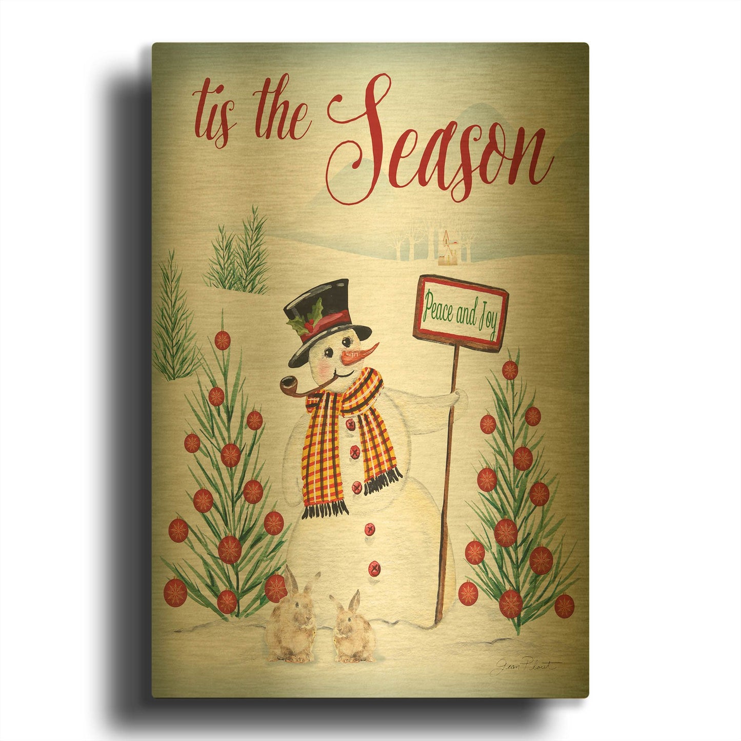 'Tis The Season' By Jean Plout Gold Metal Wall Art