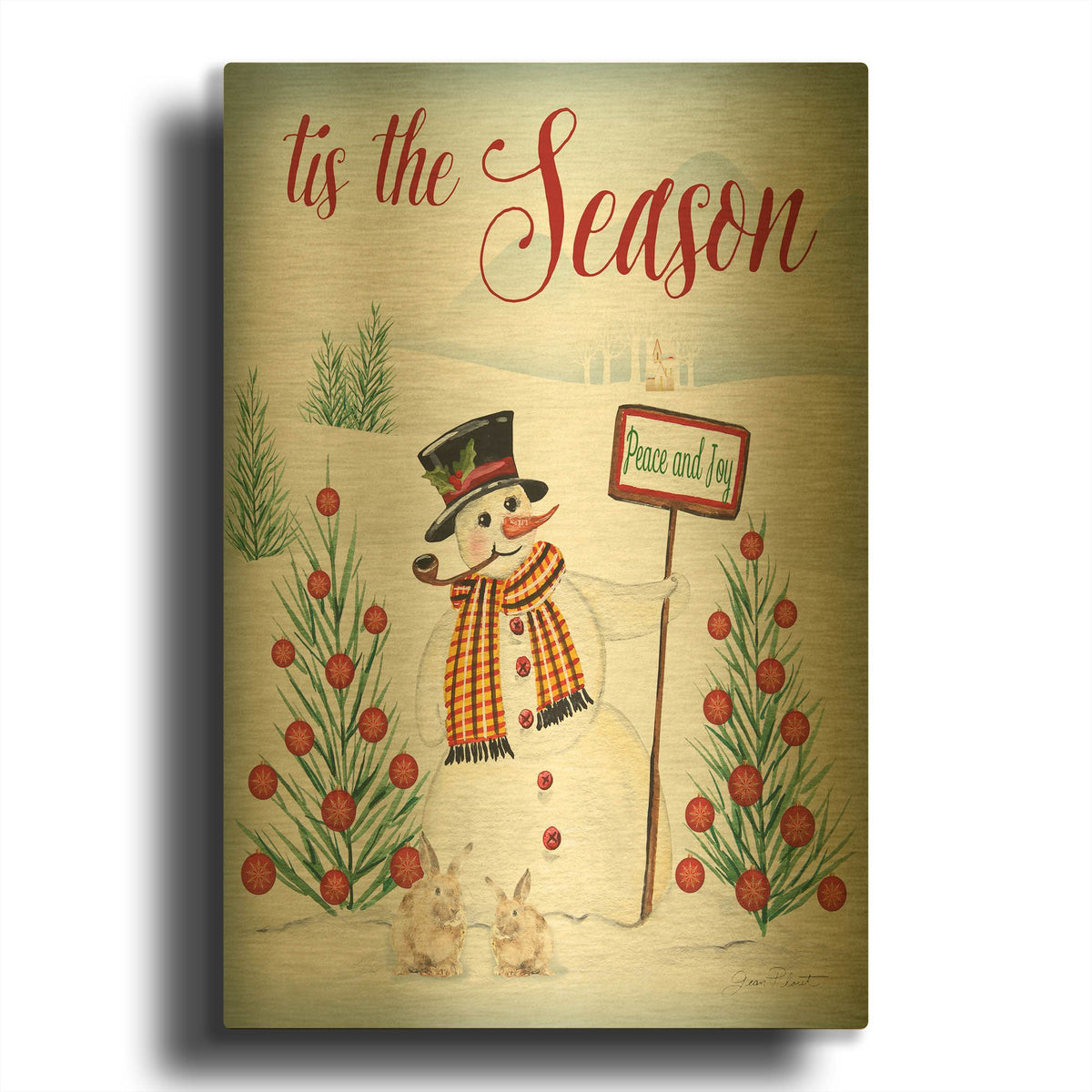 'Tis The Season' By Jean Plout Gold Metal Wall Art