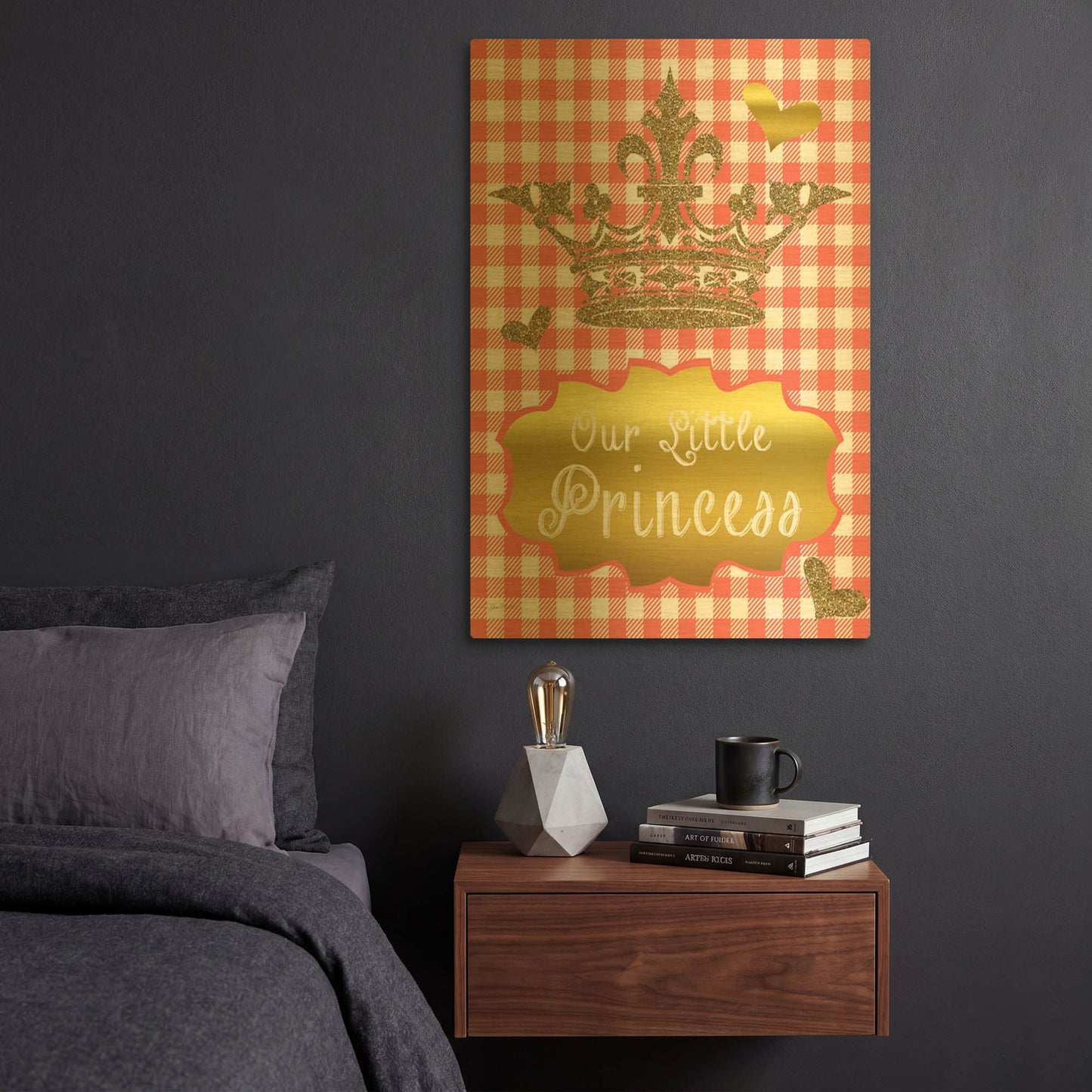 'Little Princess' By Jean Plout Gold Metal Wall Art