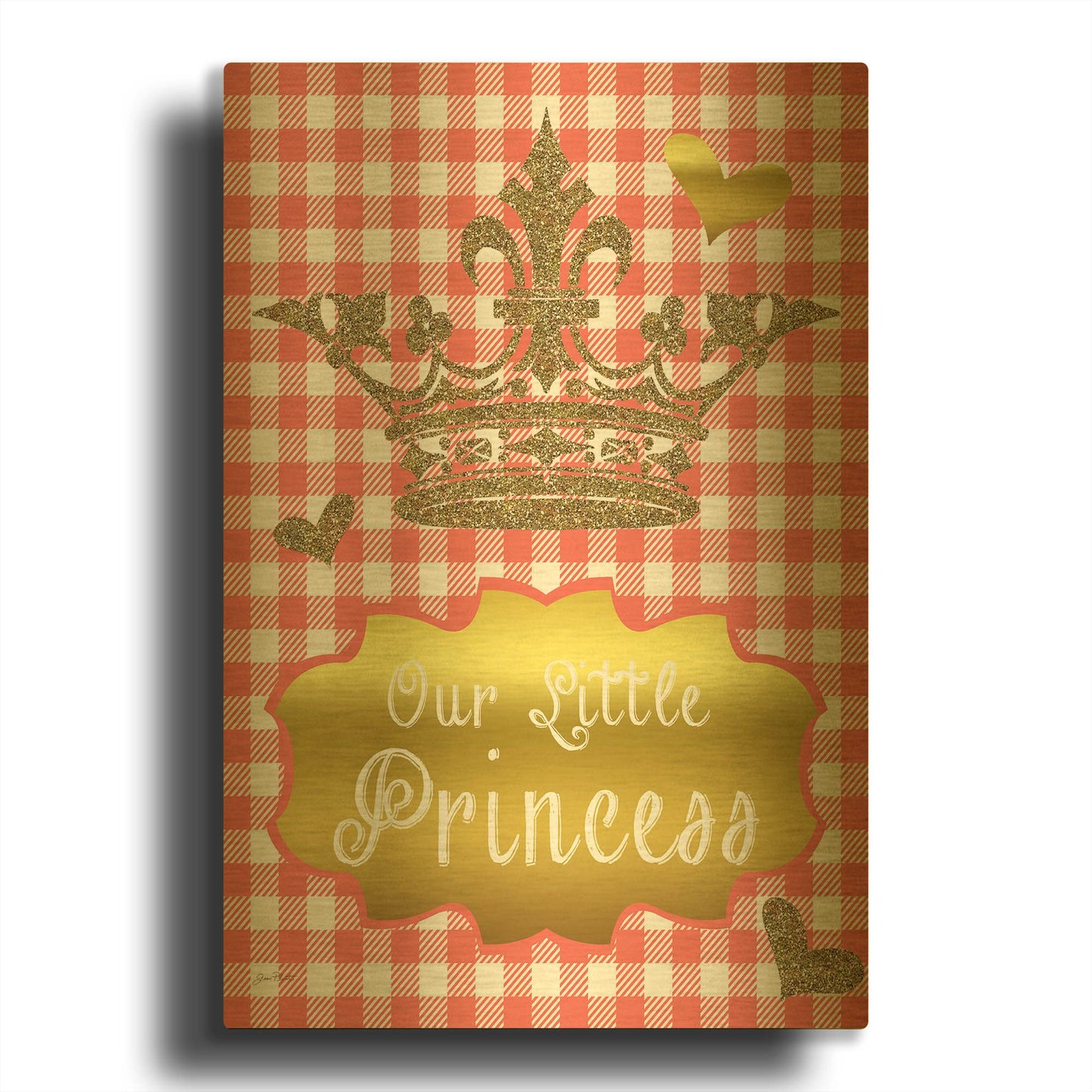 'Little Princess' By Jean Plout Gold Metal Wall Art