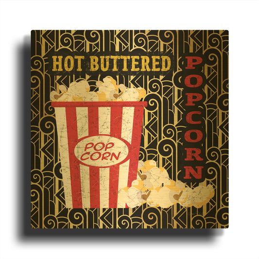 'Movie Night 2' By Jean Plout Gold Metal Wall Art