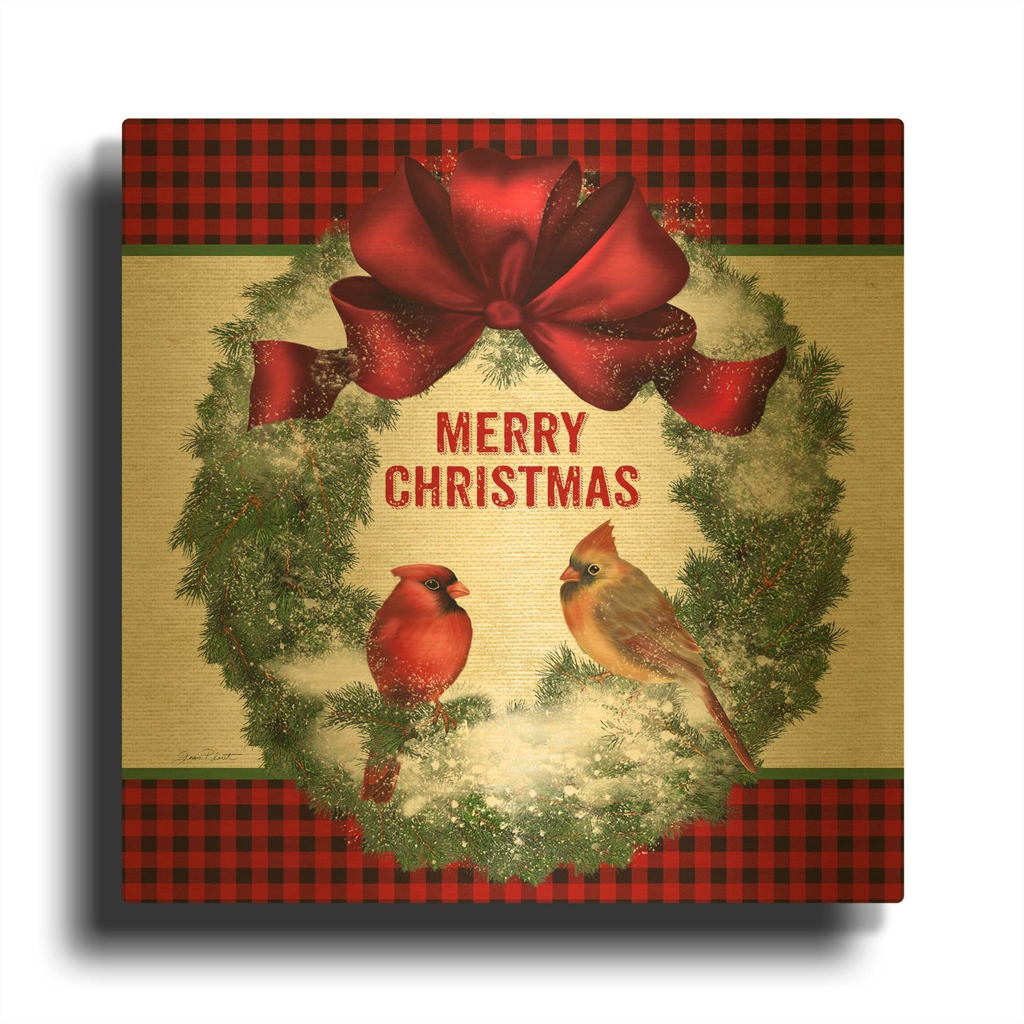 'Merry Christmas Love 1' By Jean Plout Gold Metal Wall Art