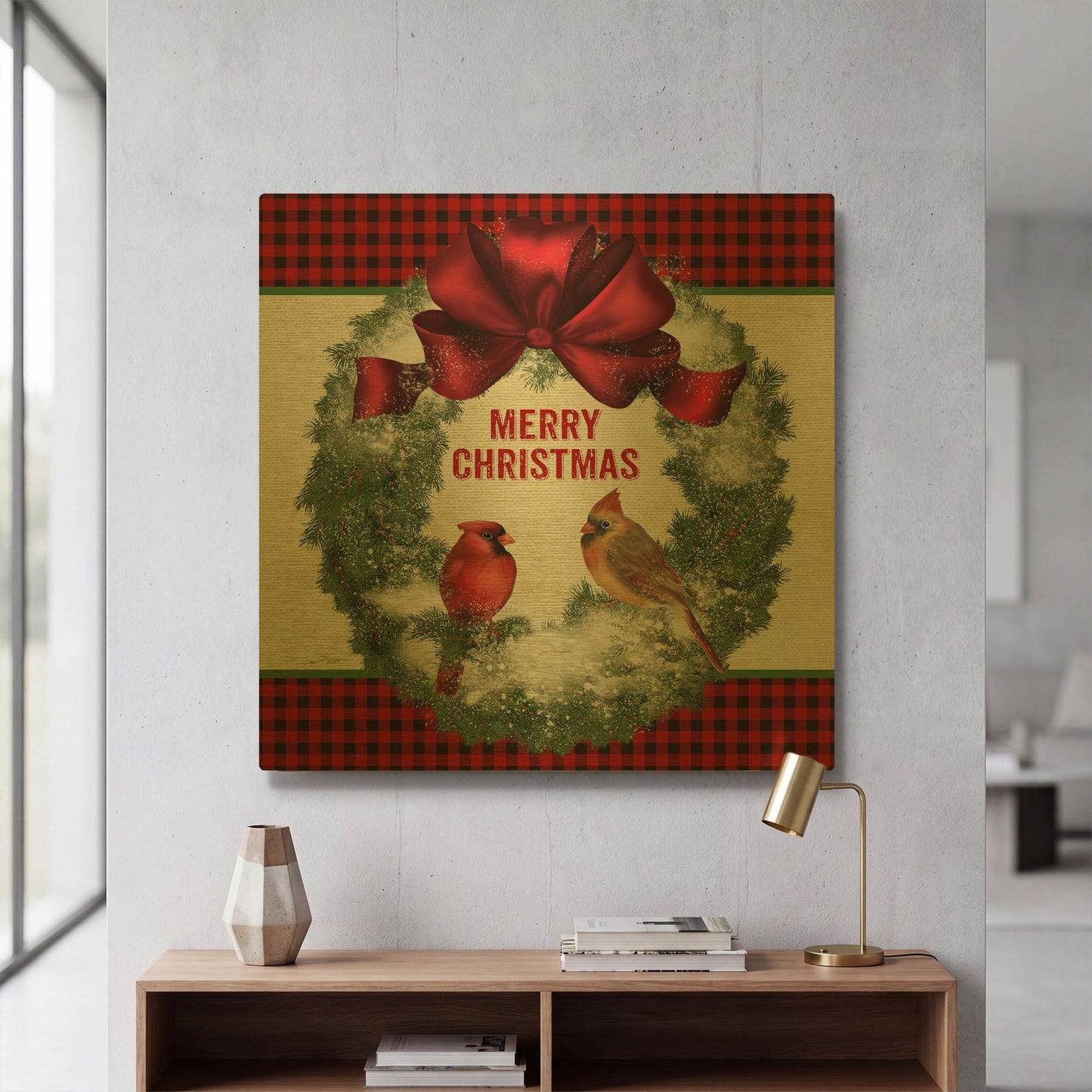 'Merry Christmas Love 1' By Jean Plout Gold Metal Wall Art