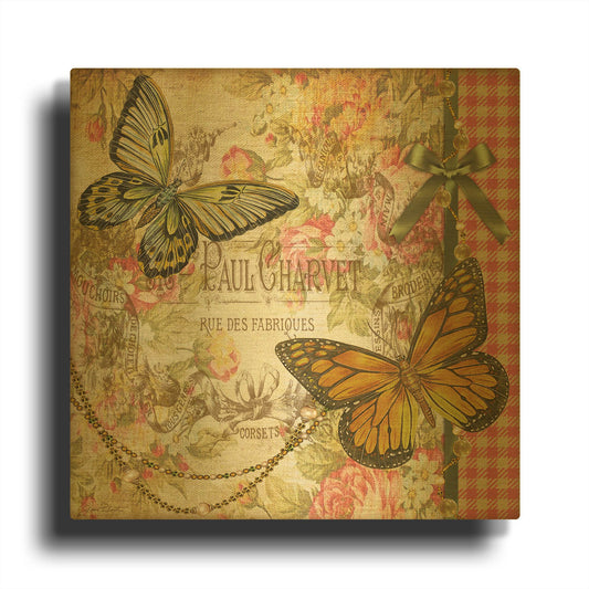 'Vintage Rose 3' By Jean Plout Gold Metal Wall Art