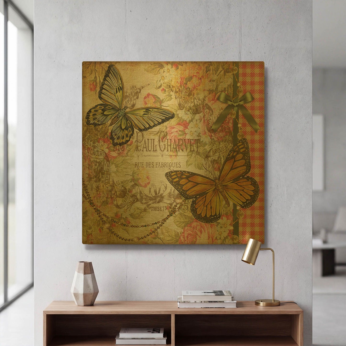 'Vintage Rose 3' By Jean Plout Gold Metal Wall Art
