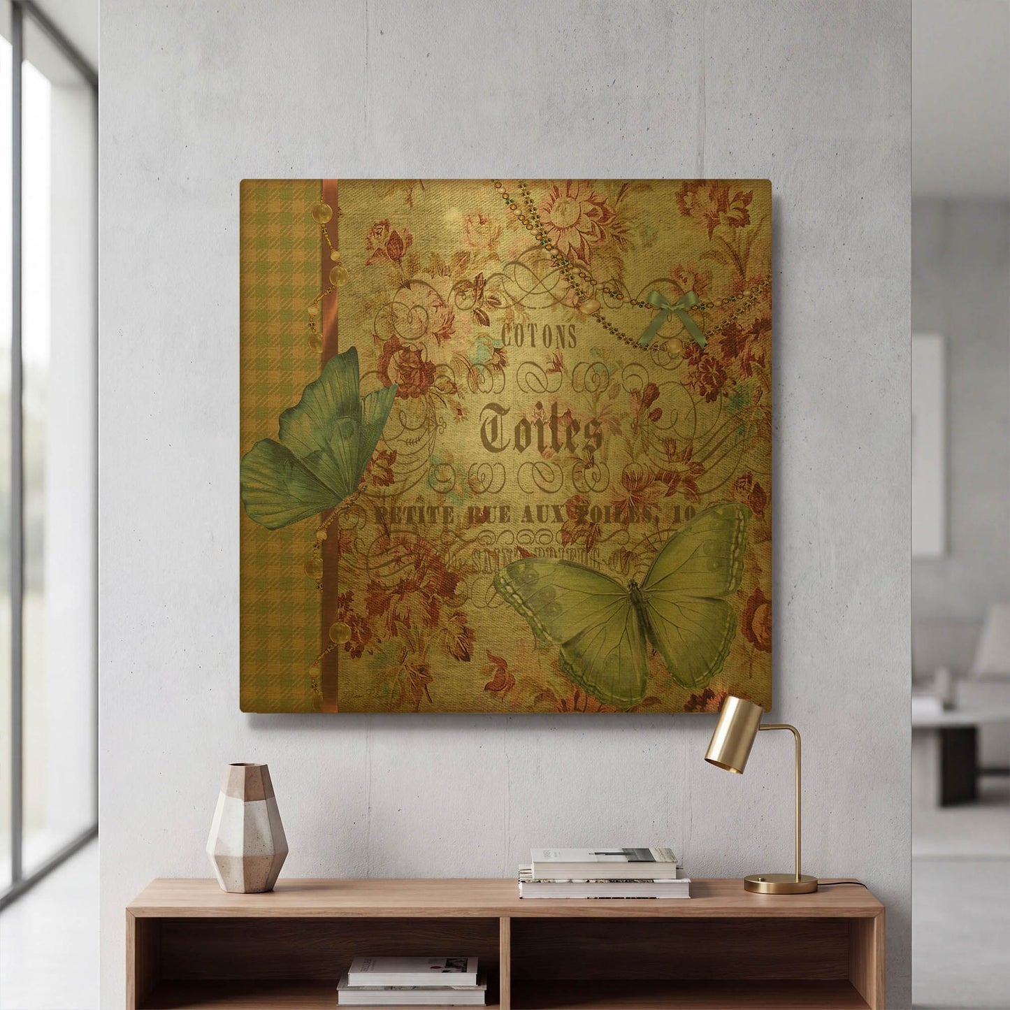 'Vintage Rose 2' By Jean Plout Gold Metal Wall Art