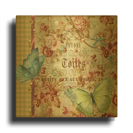 'Vintage Rose 2' By Jean Plout Gold Metal Wall Art