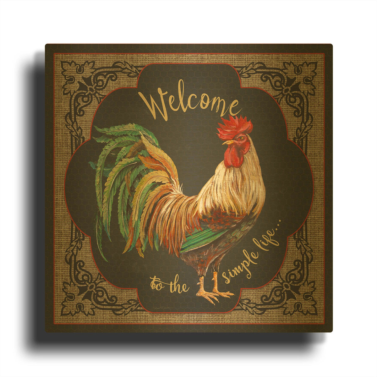 'Country Kitchen 3' By Jean Plout Gold Metal Wall Art