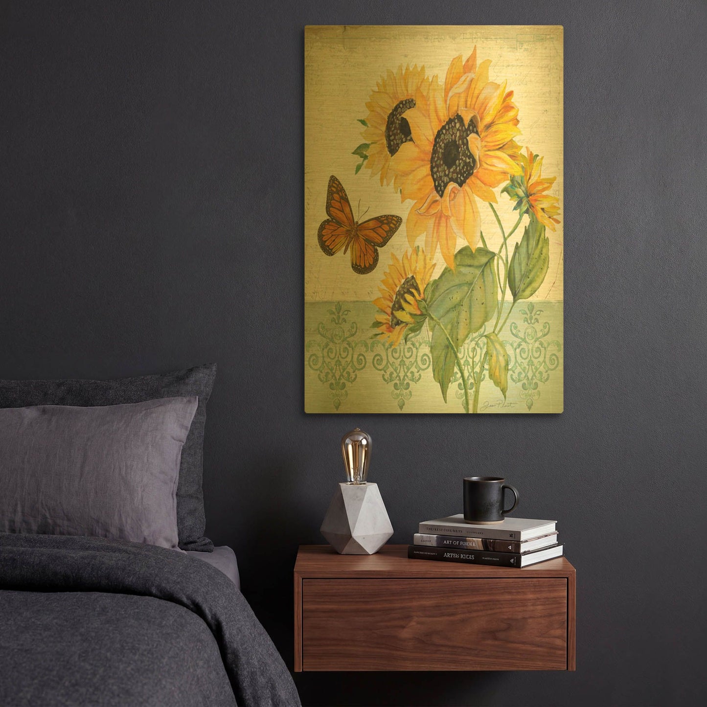 'Summertime Botanicals 7' By Jean Plout Gold Metal Wall Art