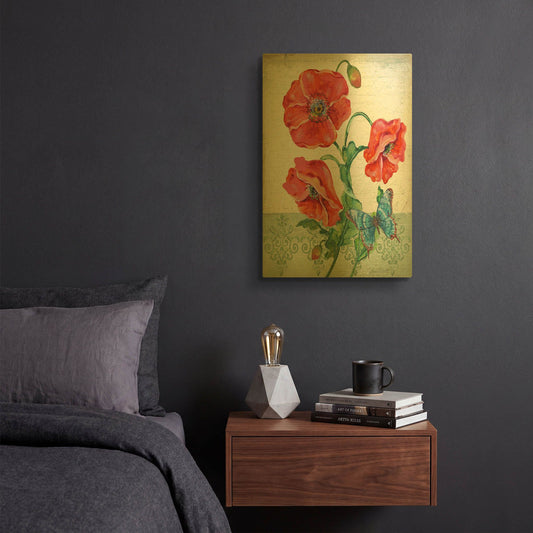 'Summertime Botanicals 6' By Jean Plout Gold Metal Wall Art