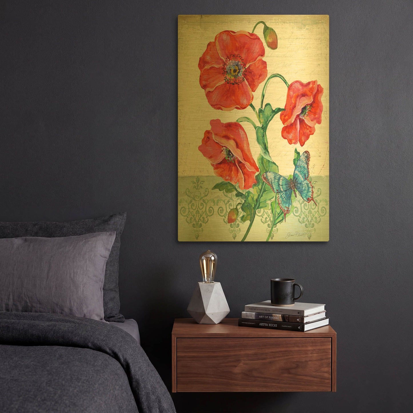'Summertime Botanicals 6' By Jean Plout Gold Metal Wall Art