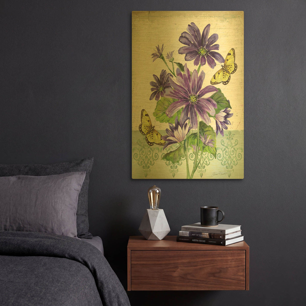 'Summertime Botanicals 5' By Jean Plout Gold Metal Wall Art