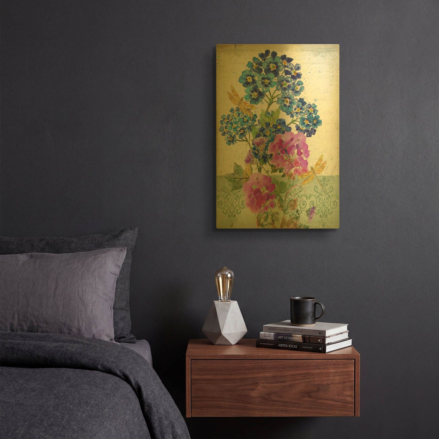 'Summertime Botanicals 2' By Jean Plout Gold Metal Wall Art