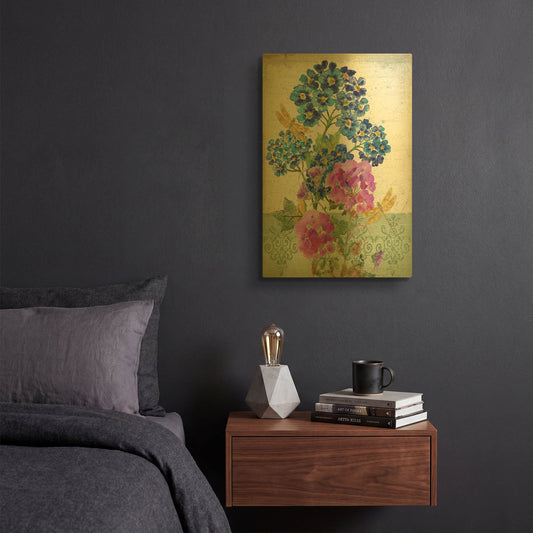 'Summertime Botanicals 2' By Jean Plout Gold Metal Wall Art