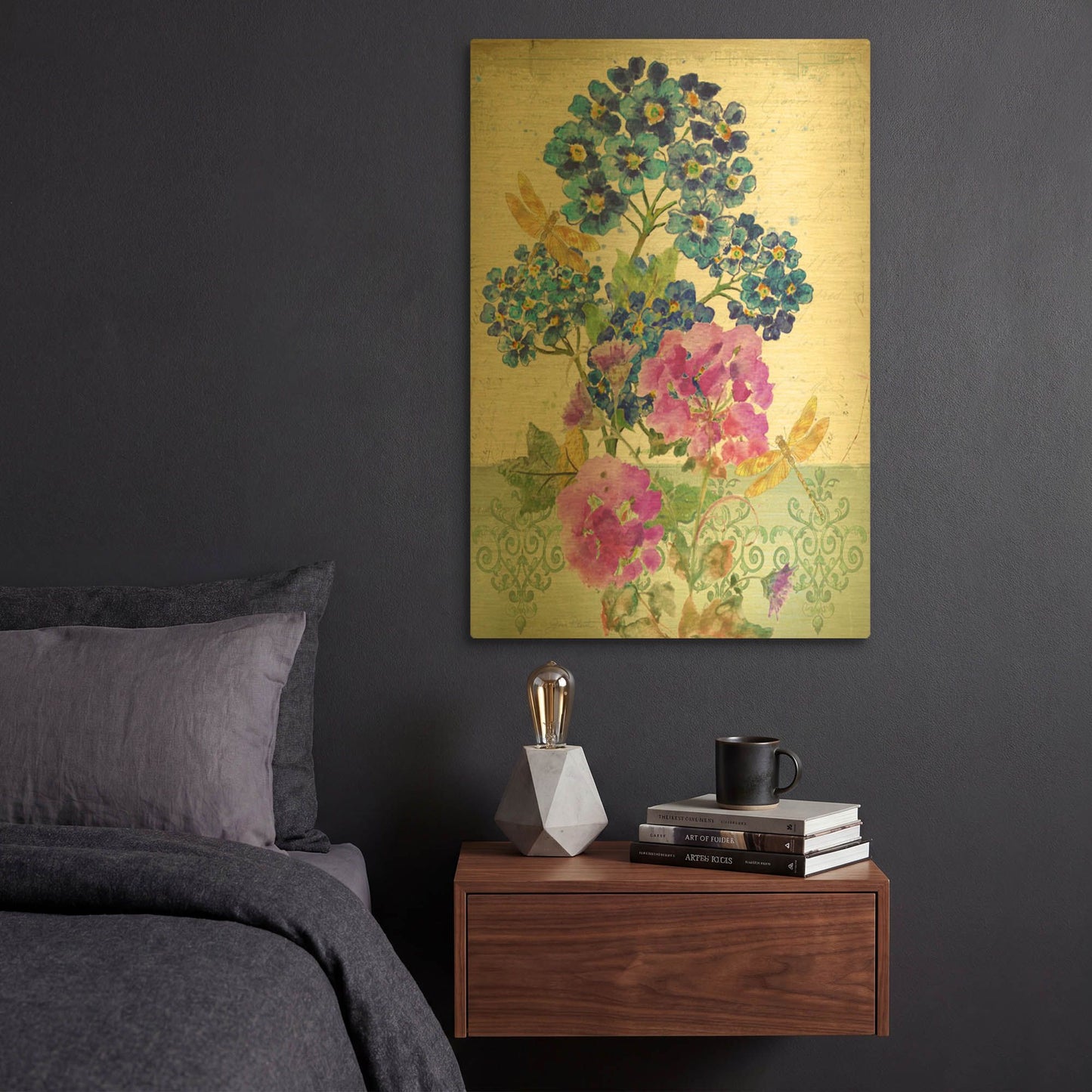 'Summertime Botanicals 2' By Jean Plout Gold Metal Wall Art