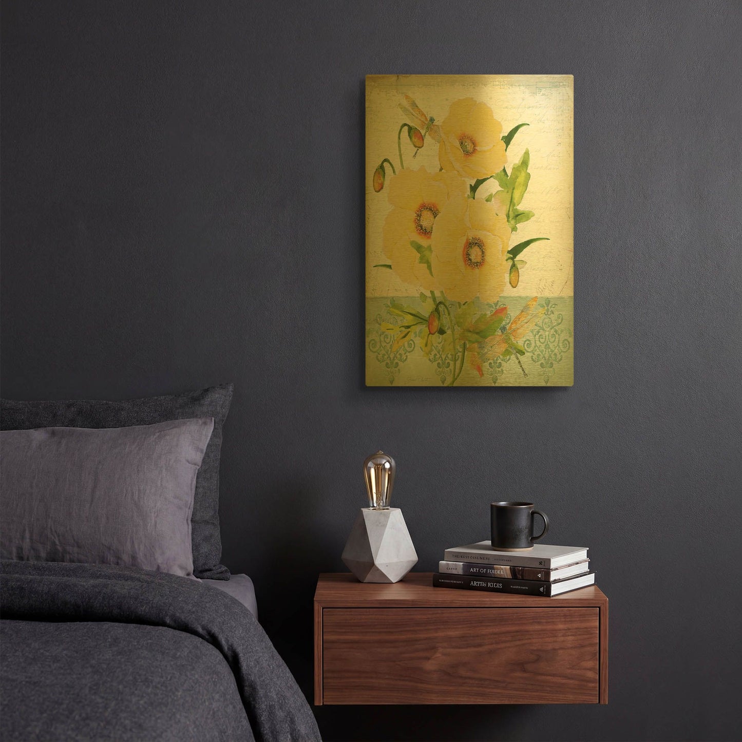 'Summertime Botanicals 1' By Jean Plout Gold Metal Wall Art