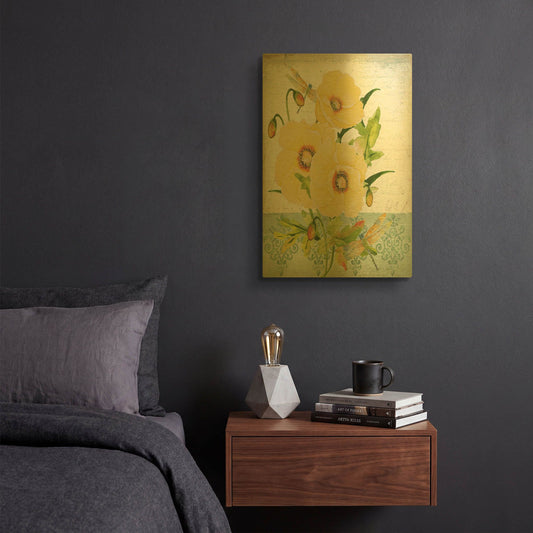 'Summertime Botanicals 1' By Jean Plout Gold Metal Wall Art