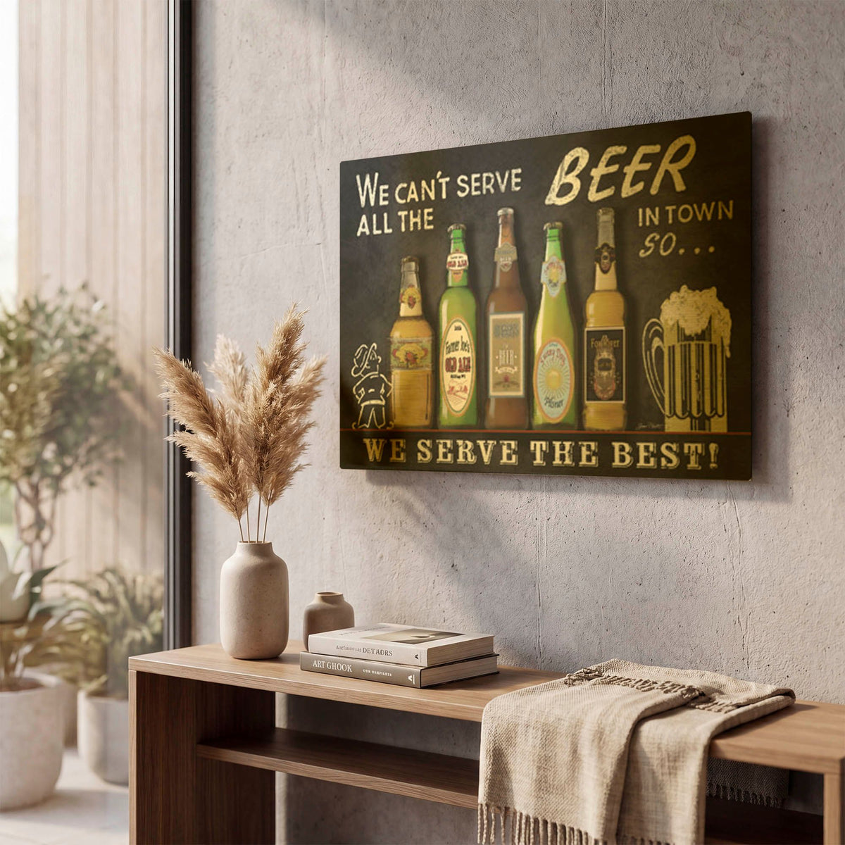 'Best Beer Sign' By Jean Plout Gold Metal Wall Art