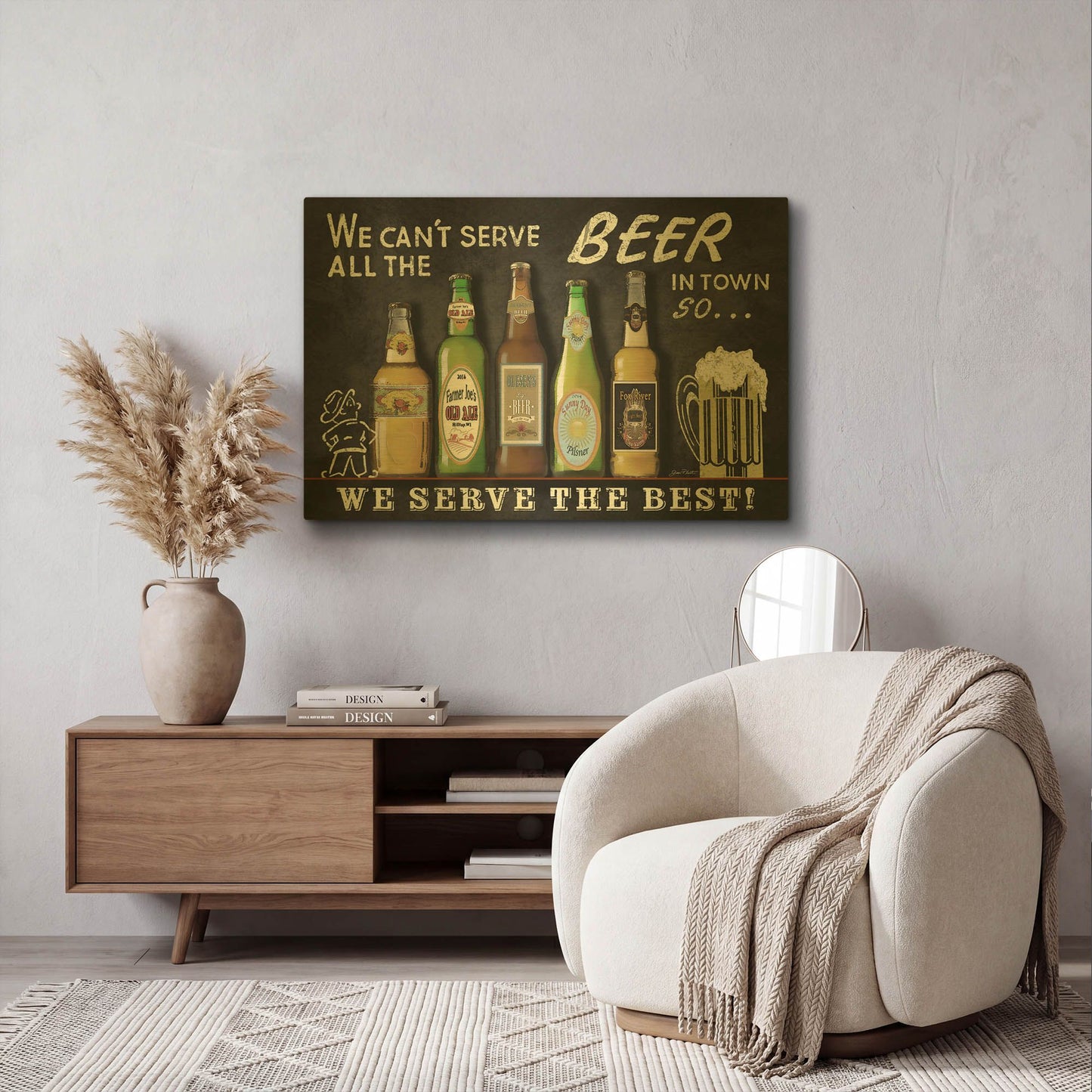 'Best Beer Sign' By Jean Plout Gold Metal Wall Art