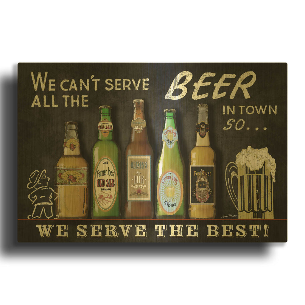 'Best Beer Sign' By Jean Plout Gold Metal Wall Art