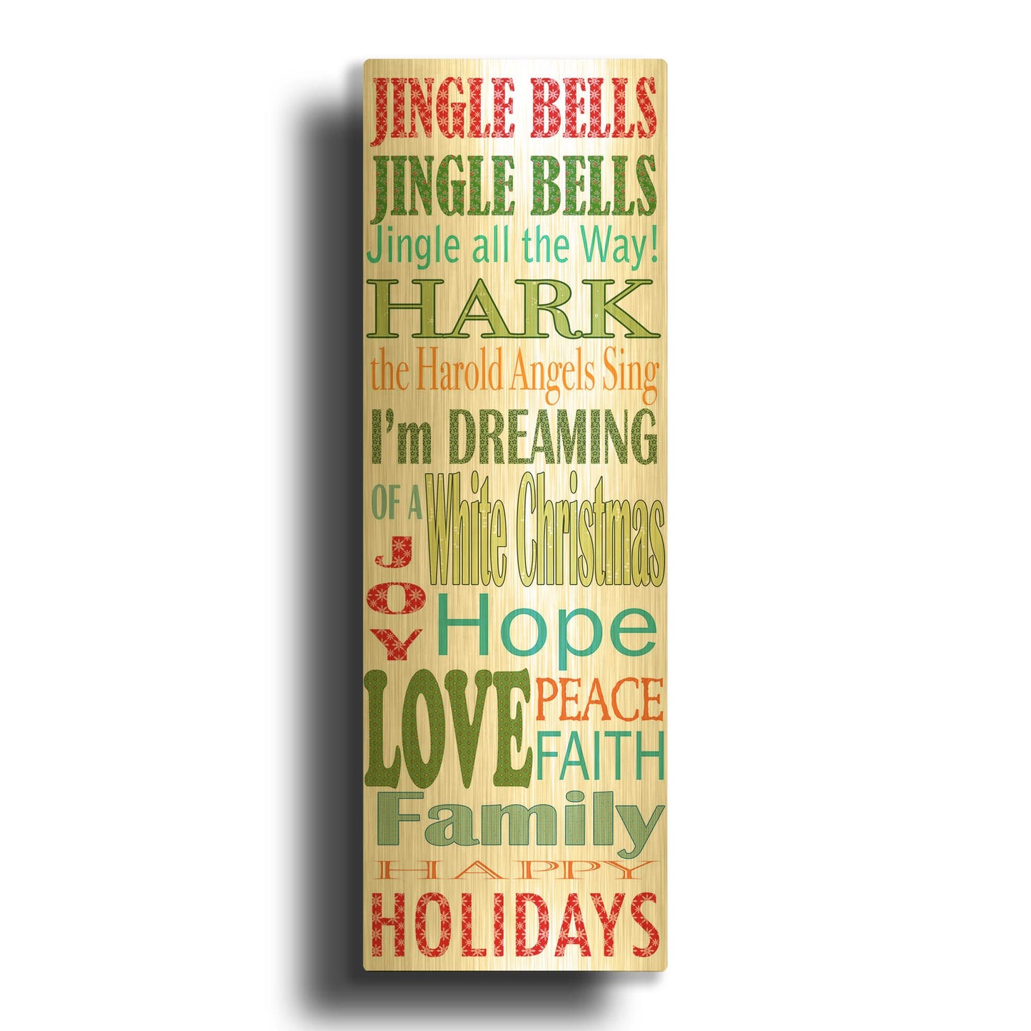 'Jingle Bells' By Jean Plout Gold Metal Wall Art