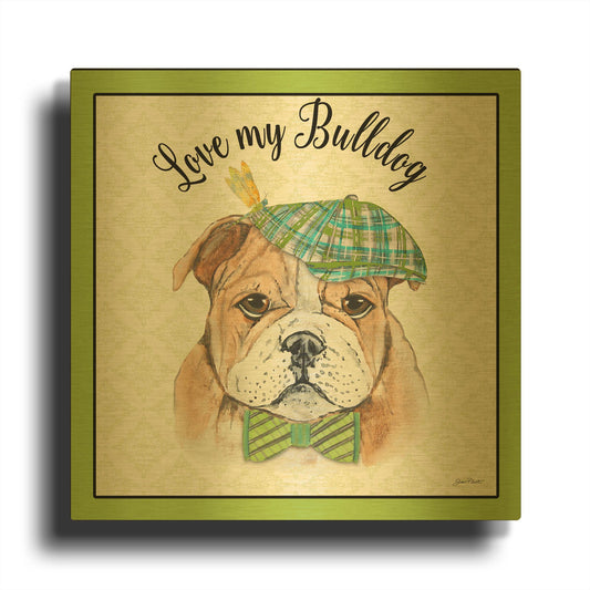 'Bulldog' By Jean Plout Gold Metal Wall Art