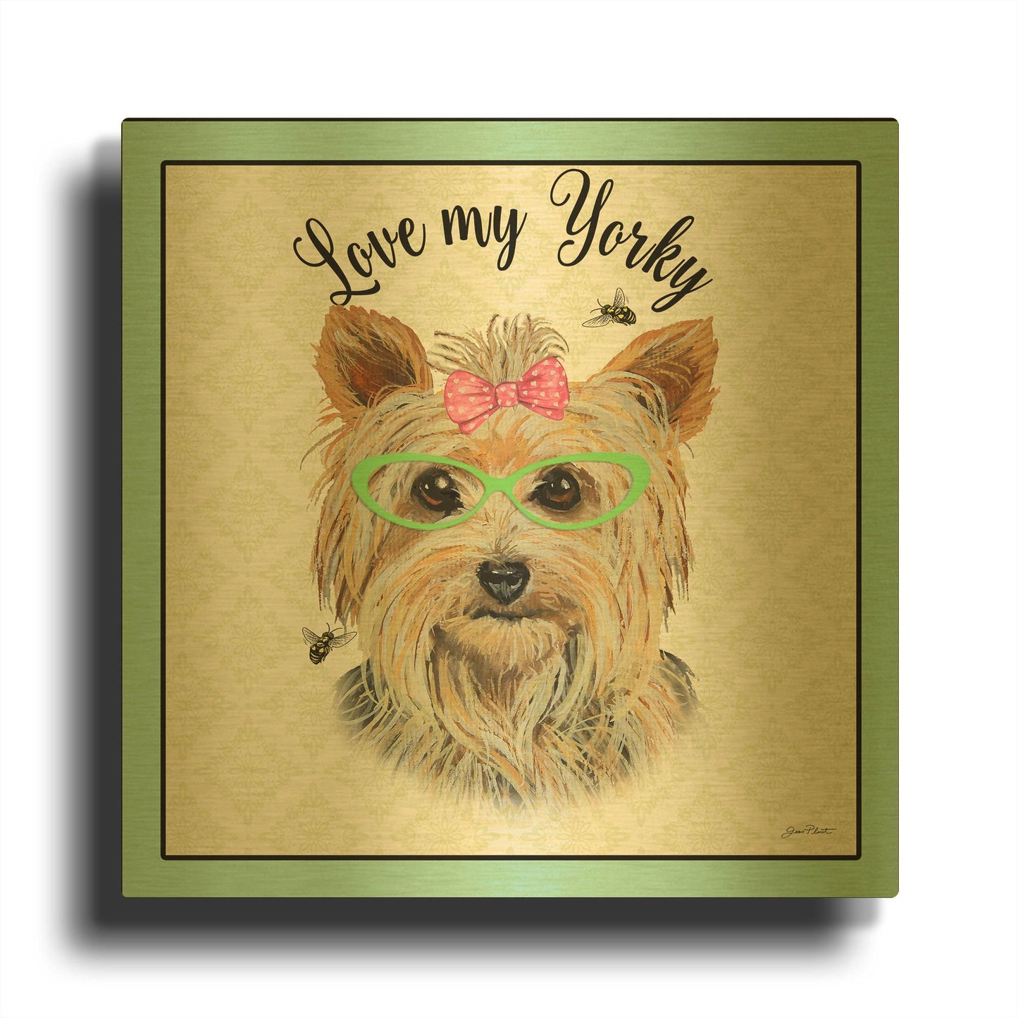 'Yorky' By Jean Plout Gold Metal Wall Art