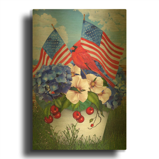 'America The Beautiful' By Jean Plout Gold Metal Wall Art