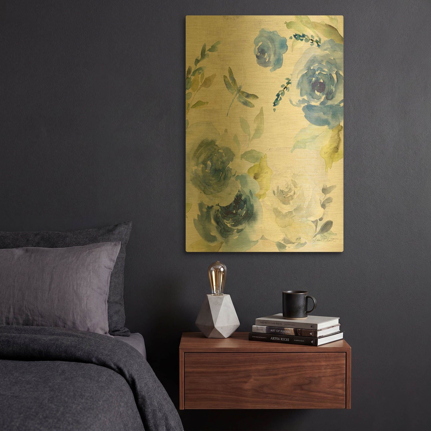'June Textures A' By Jean Plout Gold Metal Wall Art