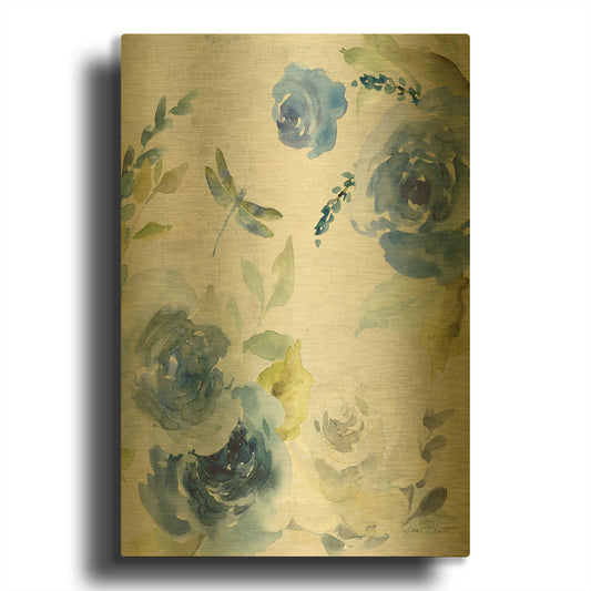 'June Textures A' By Jean Plout Gold Metal Wall Art